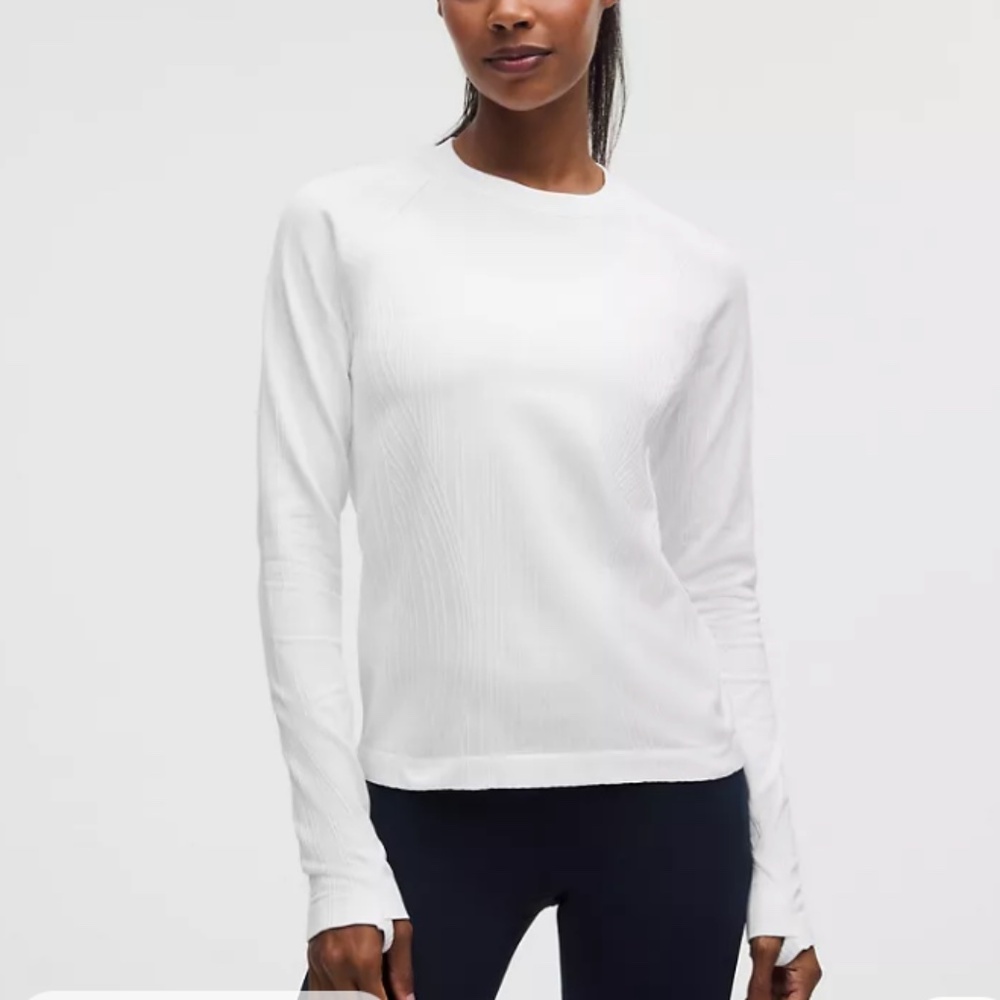 LULULEMON Rest Less Running Variegated Ribbed Pullover. - Picture 2 of 8